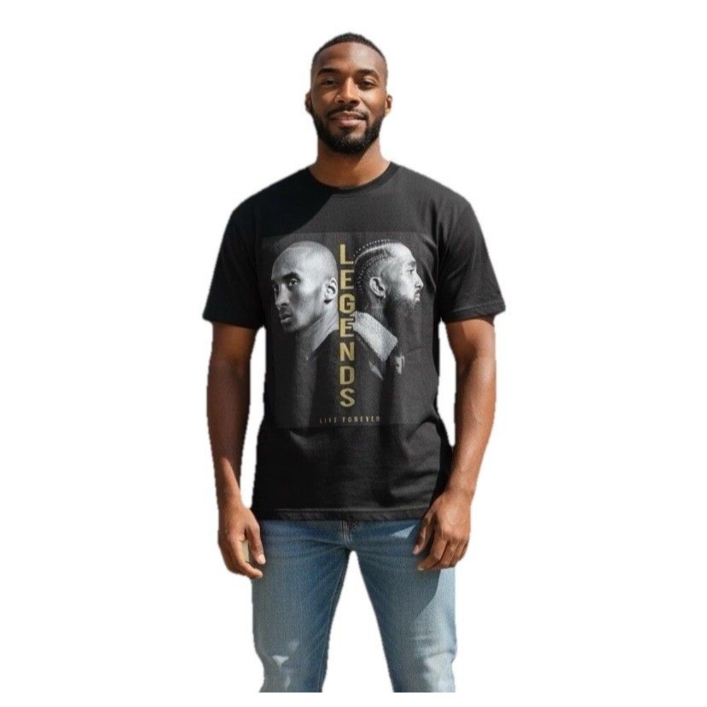 Shaka Wear Nipsey & Kobe T-Shirt XL USA Cotton Legends Live Forever Black NWT
